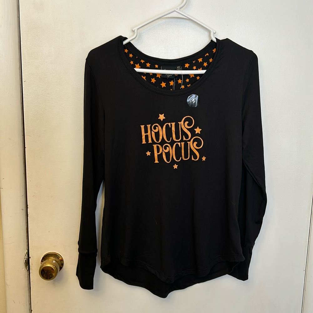 Spooky Night Hocus Pocus Women’s Pajama Set Black/Orange Size Medium NWT